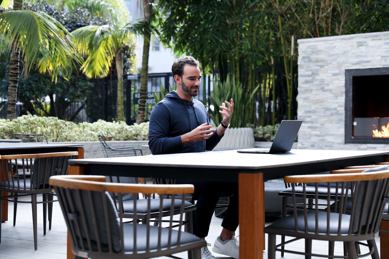 Joshua working with AI